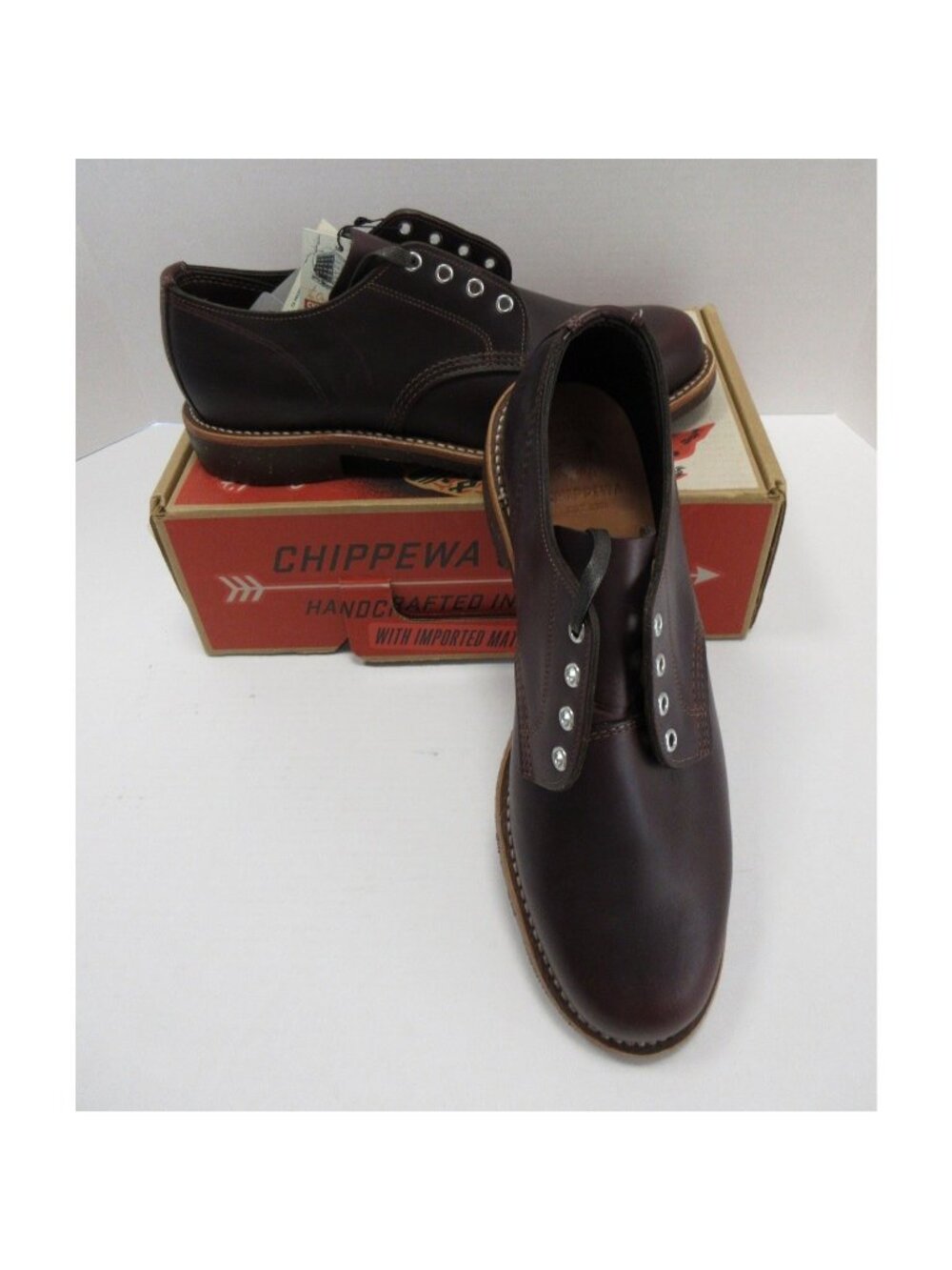 Chippewa Boots 11 D Cordovan Leather Oxford Work Vibram Sole USA NEW